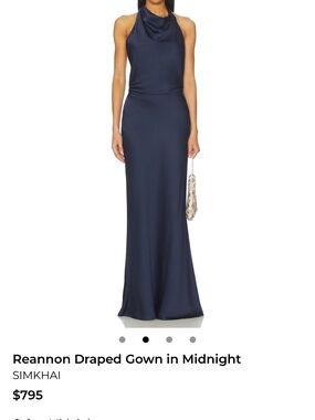 Simkhai Reannon Cowl-Neck Maxi Dress in Midnight Navy